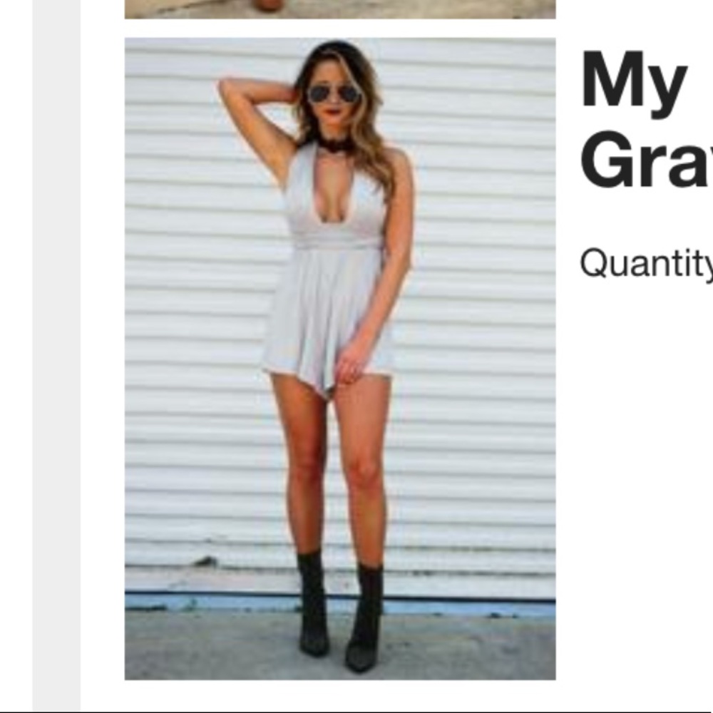 Gray Hope's My Oh My Romper: Large ✨ - Picture 2 of 2